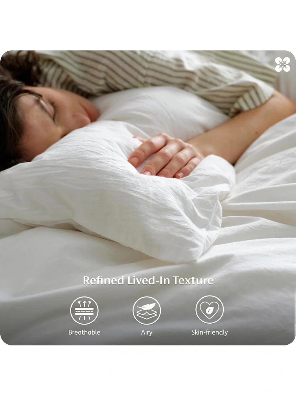 NEW 100% Washed Cotton Duvet Cover Oversized King. Natural White Minimalist.